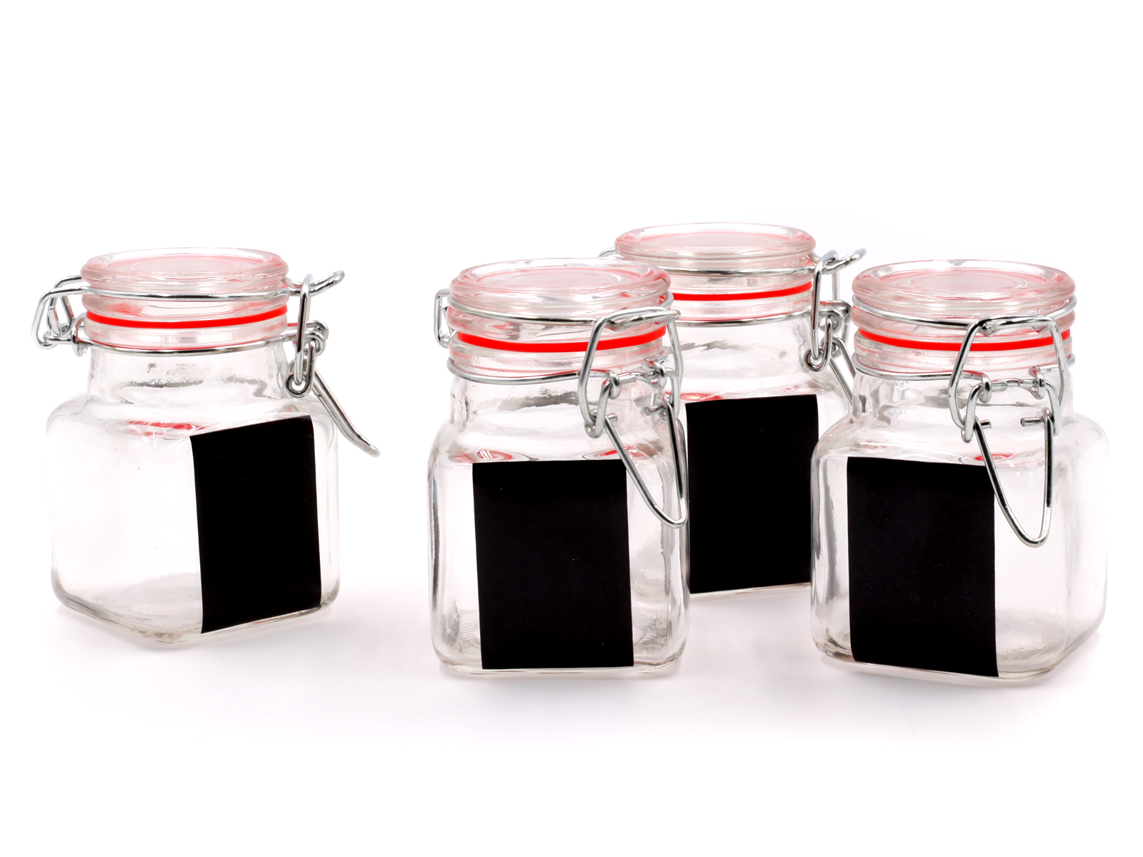 Einmachglas für Küche oder Deko mit Beschriftungsfeld 1er & 4er SET