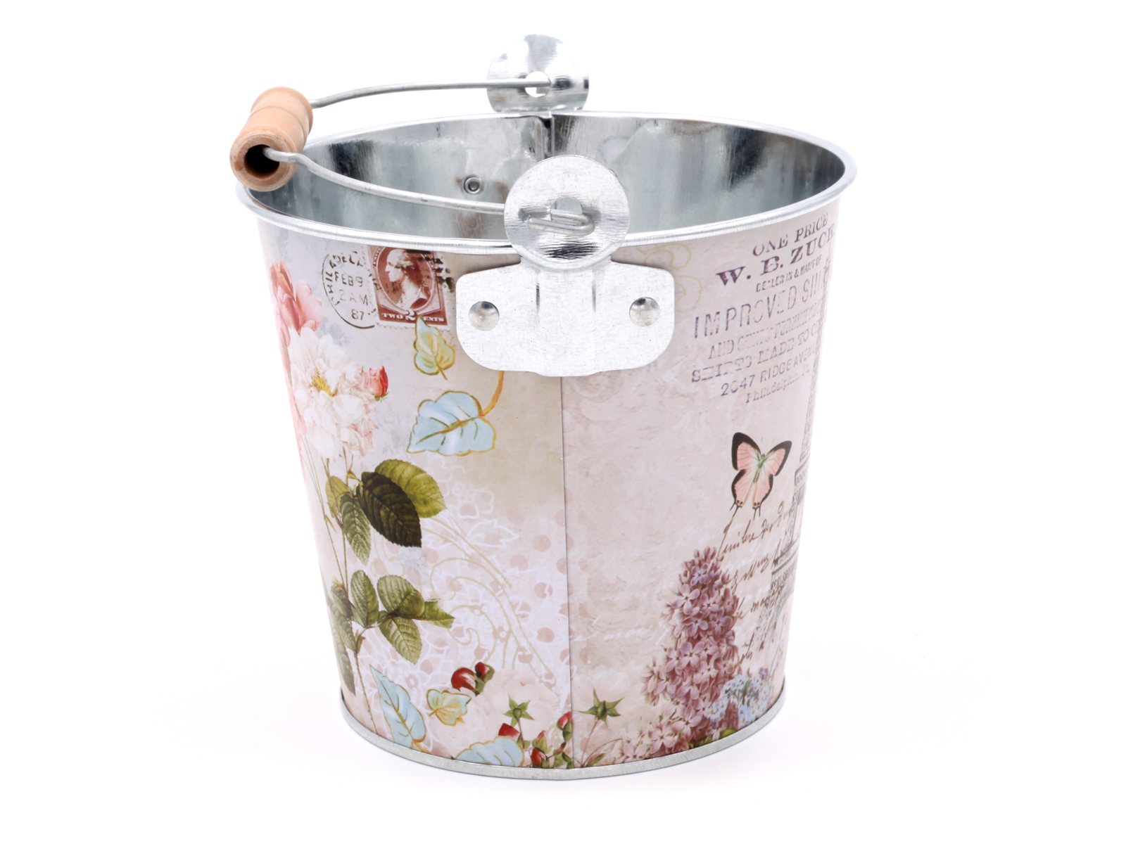 Metalleimer-Paris D=13cm - Deko oder als Blumentopf Höhe 11,5cm (oh.Blumen)