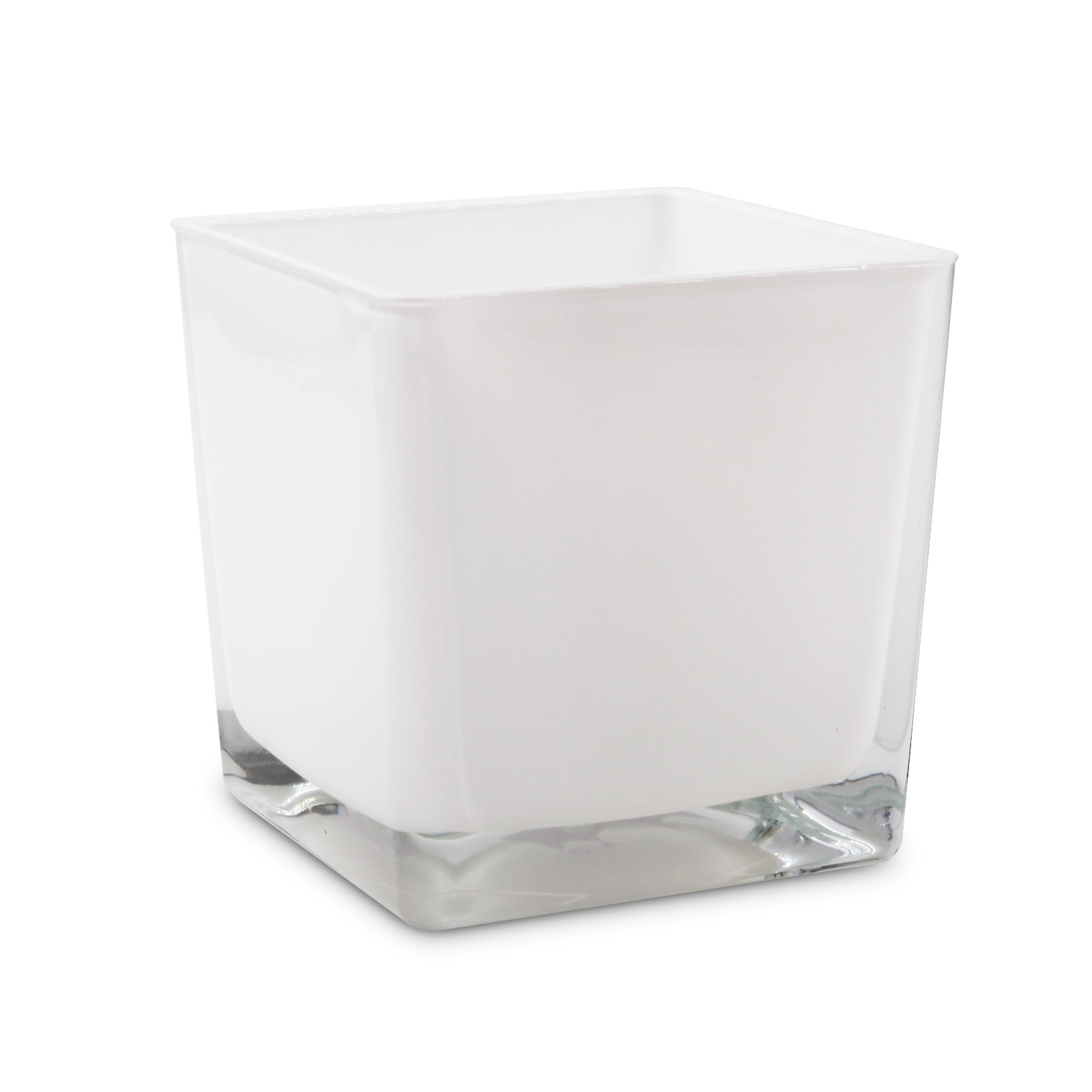 Moderner Glaswürfel Innen weiß Teelicht 12 x 12 x 12cm