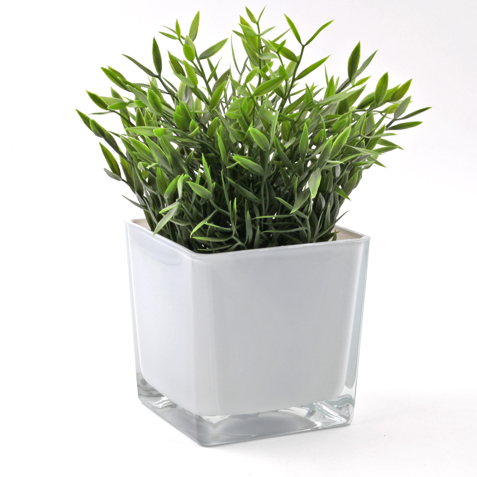 Moderner Glaswürfel Innen weiß Teelicht 12 x 12 x 12cm