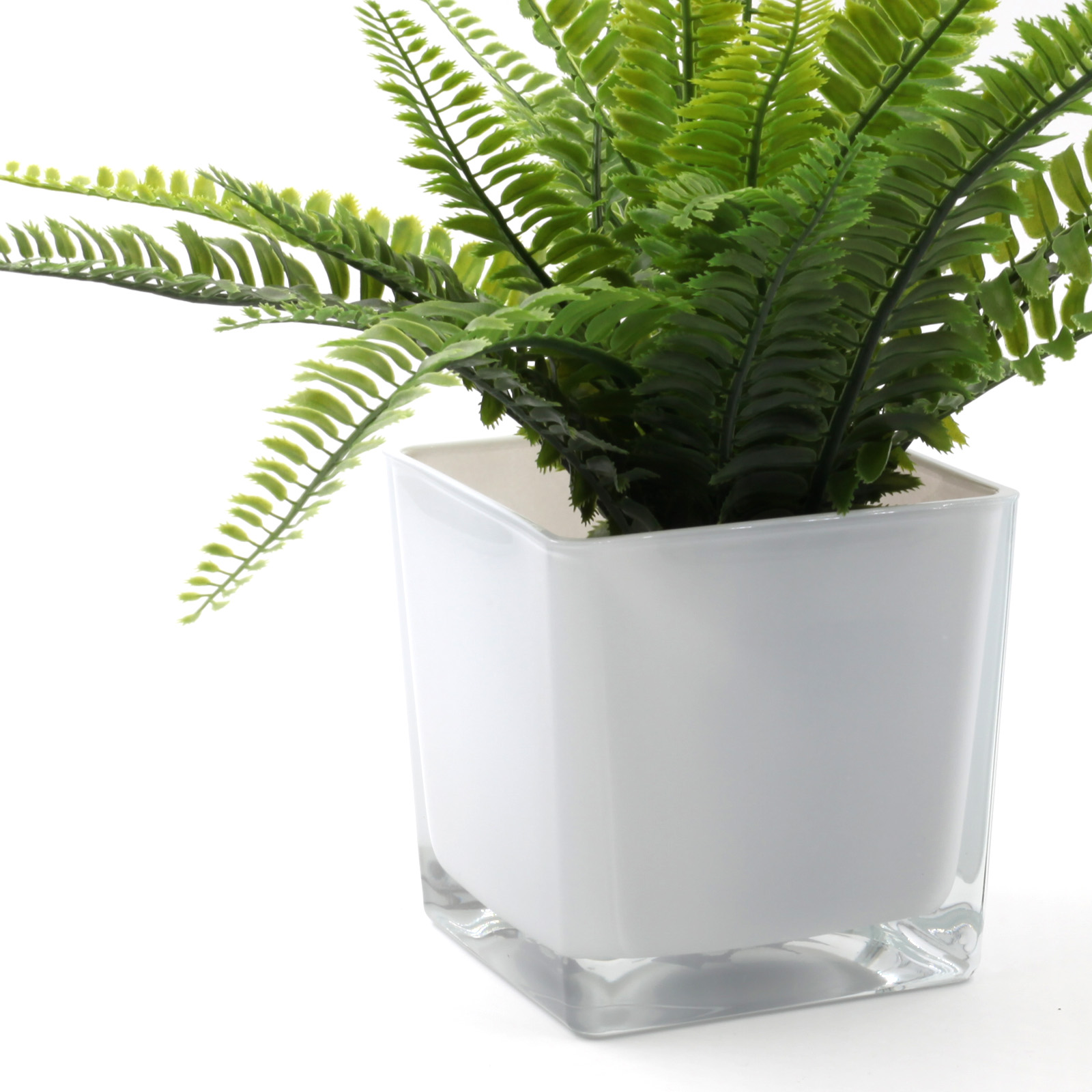 Moderner Glaswürfel Innen weiß Teelicht 12 x 12 x 12cm