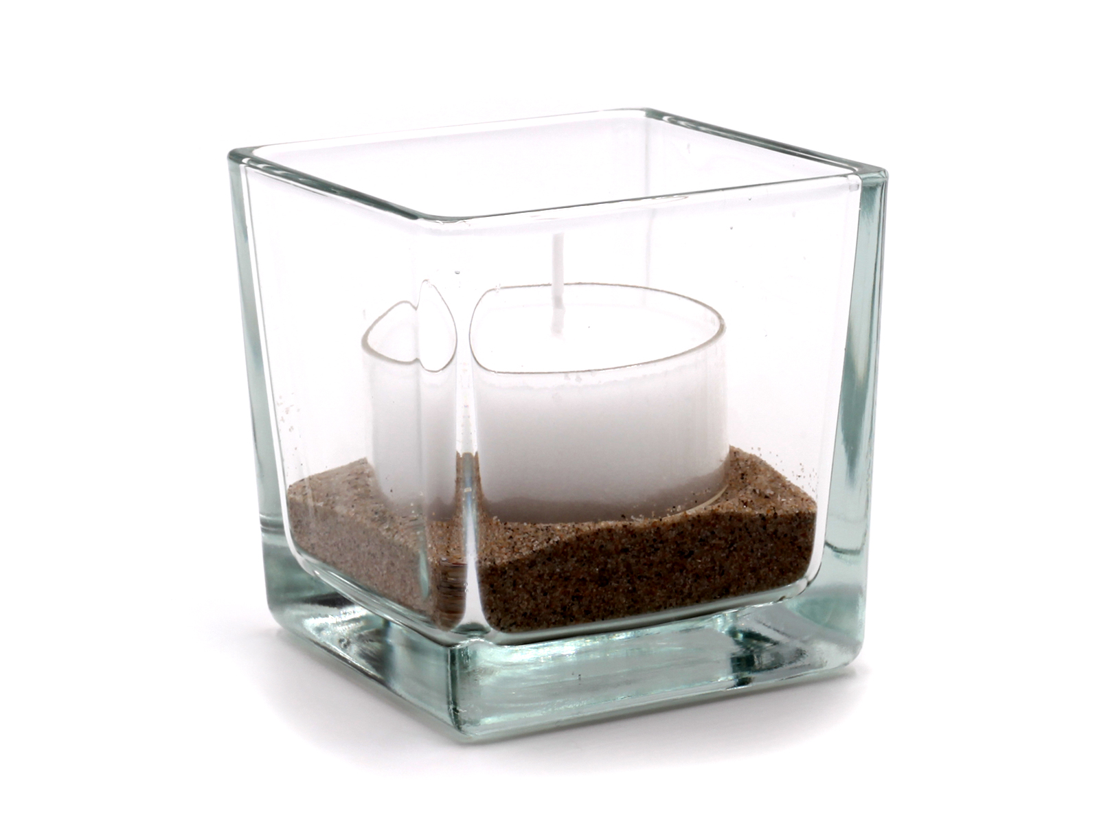 Moderner Glaswürfel Teelicht 8 x 8 x 8cm einzeln & 6er Pack