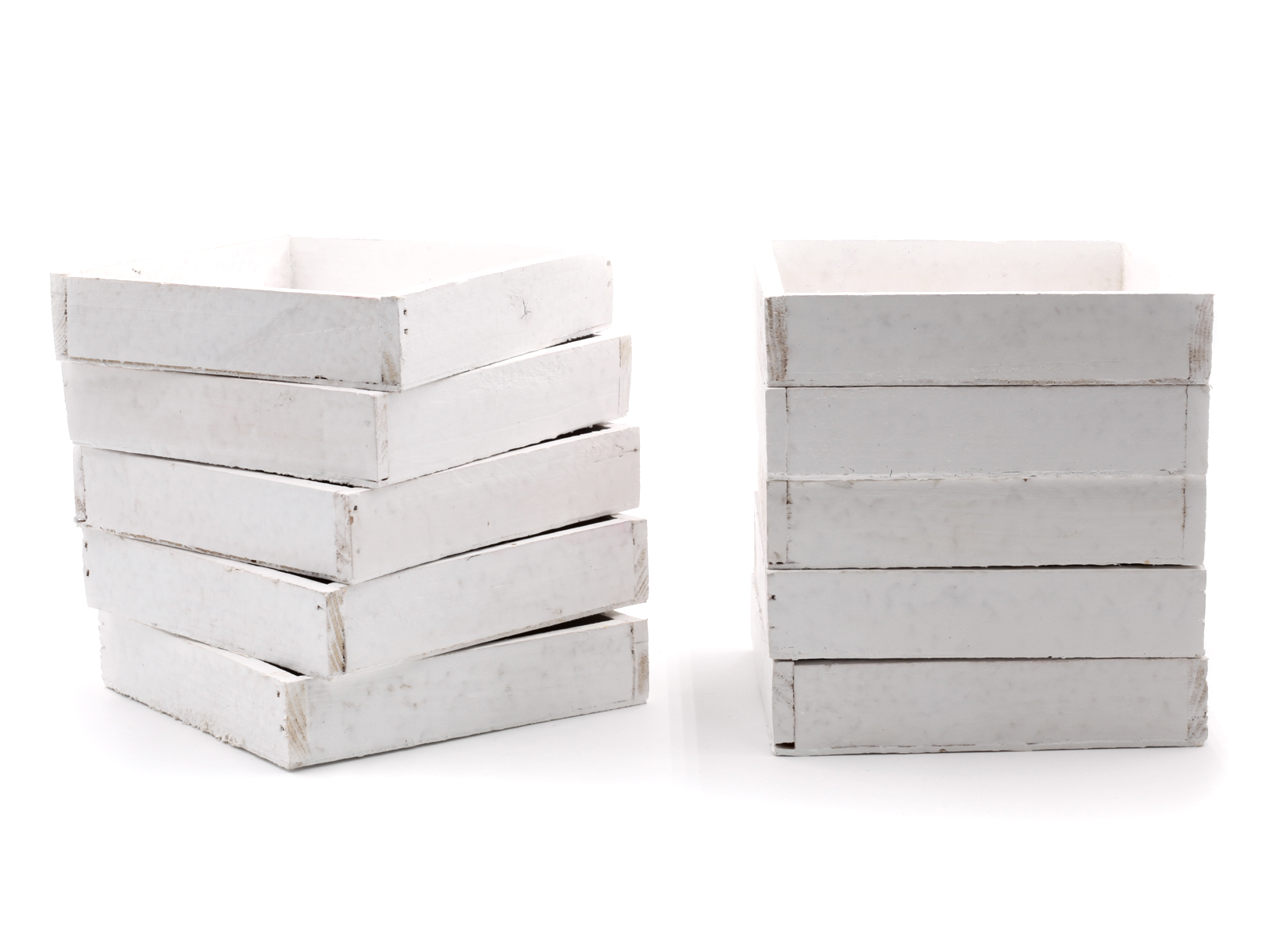 Holztablett weiß 1,5,10er SET - 14cm x 14cm - Deko