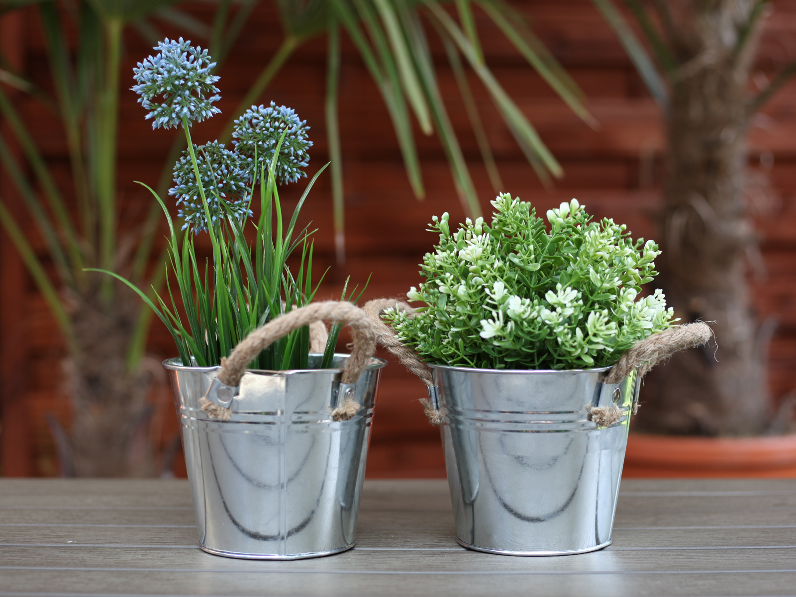 Metalleimer-Zink D=14cm - Deko oder als Blumentopf Höhe 12cm auch im SET