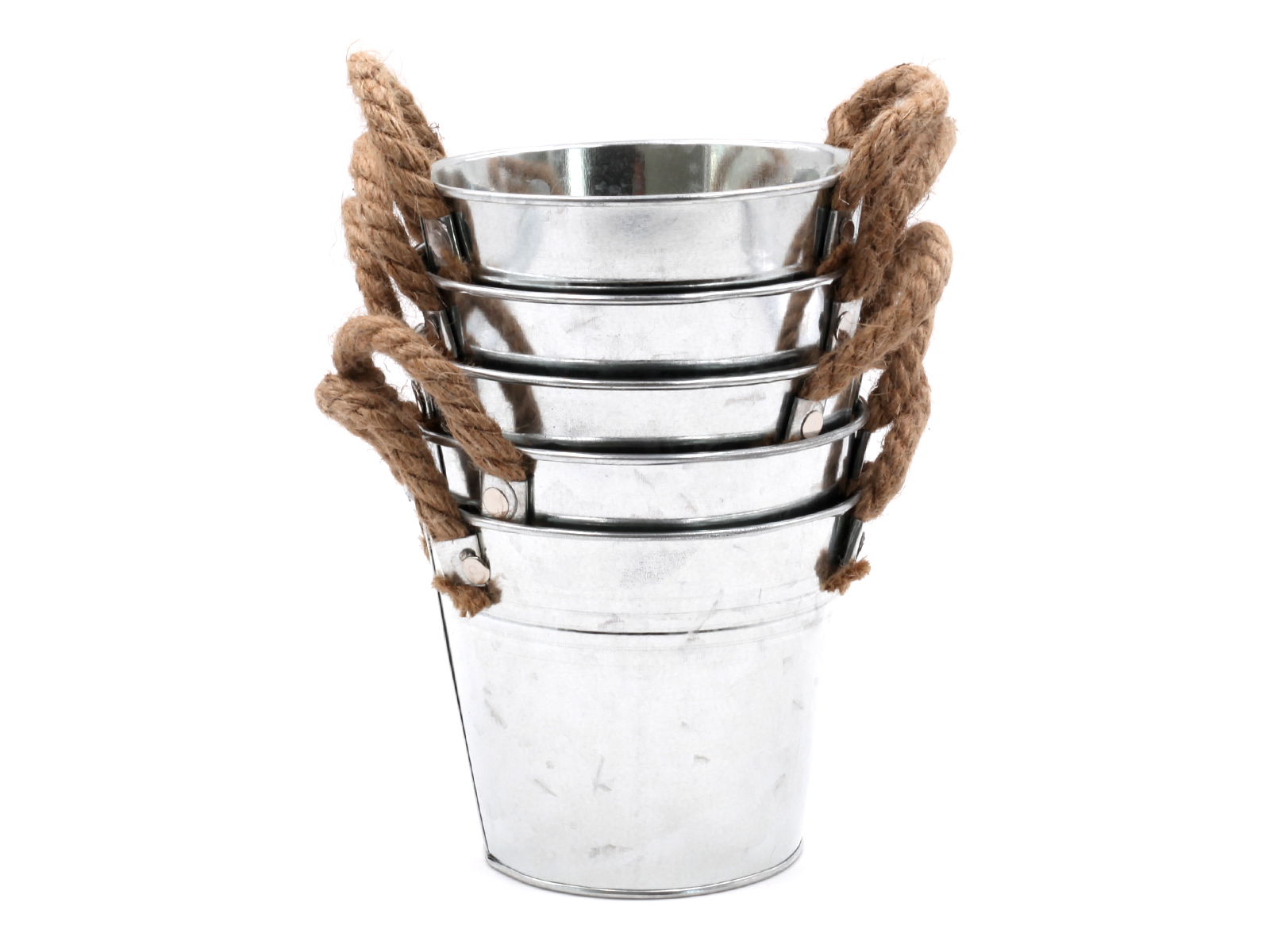 Metalleimer-Zink D=14cm - Deko oder als Blumentopf Höhe 12cm auch im SET